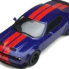 2021 Dodge Challenger Super Stock Blue Red Stripes 1/18 Model Car GT Spirit GT362