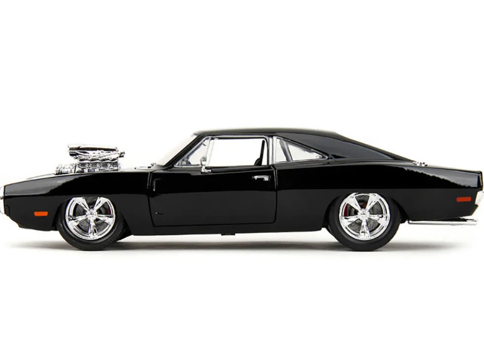 1970 Dodge Charger Black with Race Interior "The Fast and the Furious" (2001) Movie "25 Years of Fast & Furious" Series 1/24 Diecast Model Car by Jada