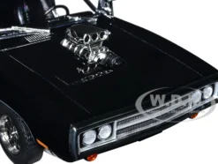 1970 Dodge Charger Blown Engine Black Artisan Collection Series 1/18 Diecast Model Car Greenlight 19122
