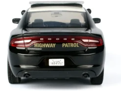 2023 Dodge Charger Pursuit Police Car "California Highway Patrol" Black and White "Law Enforcement and Public Service" Series 1/24 Diecast Model Car by Motormax