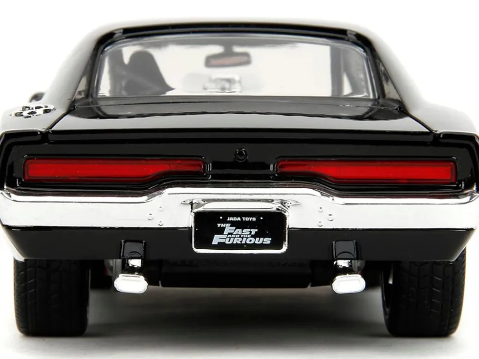 Dodge Charger R/T Black with Dom Diecast Figure "Fast & Furious" (2009) Movie "Hollywood Rides" Series 1/24 Diecast Model Car by Jada
