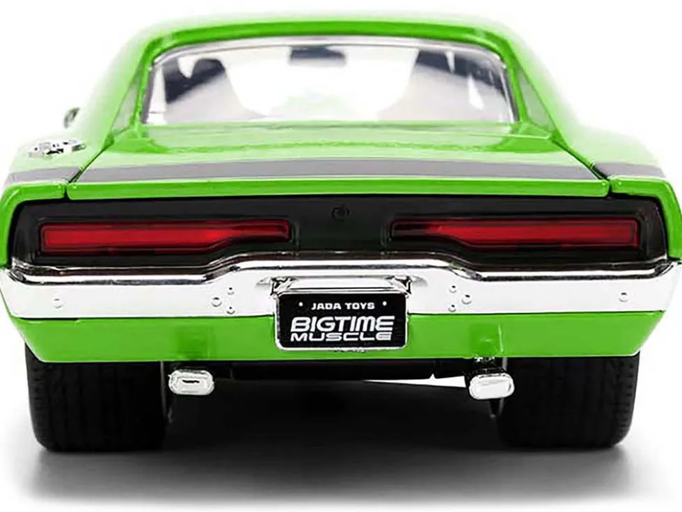 1970 Dodge Charger R/T Bright Green with Black Tail Stripe "Bigtime Muscle" Series 1/24 Diecast Model Car by Jada