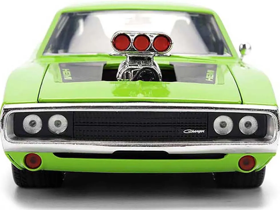 1970 Dodge Charger R/T Bright Green with Black Tail Stripe "Bigtime Muscle" Series 1/24 Diecast Model Car by Jada