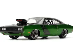 1970 Dodge Charger R/T Dark Gray Metallic and Green Metallic with Dark Gray Stripes