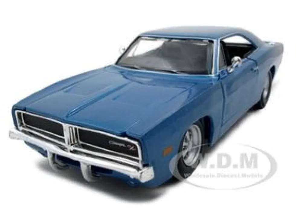 1969 Dodge Charger R/T Hemi Blue 1/25 Diecast Model Car Maisto 31256