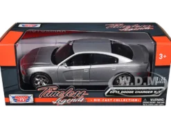 2011 Dodge Charger R/T Hemi Silver 1/24 Diecast Model Car Motormax 73354