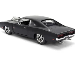 1970 Dodge Charger R/T Matt Black "Fast & Furious" (2009) Movie "Fast & Furious" Series 1/24 Diecast Model Car by Jada