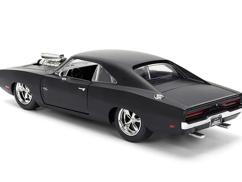 1970 Dodge Charger R/T Matt Black "Fast & Furious" (2009) Movie "Fast & Furious" Series 1/24 Diecast Model Car by Jada