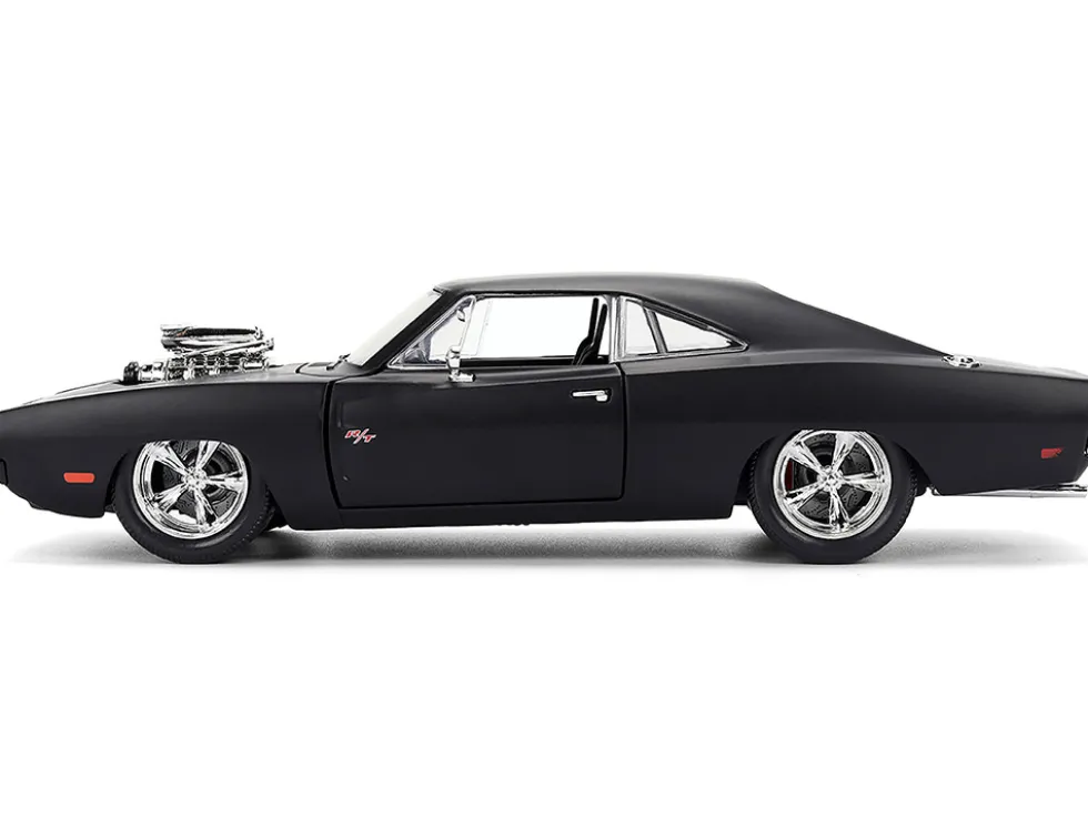 1970 Dodge Charger R/T Matt Black "Fast & Furious" (2009) Movie "Fast & Furious" Series 1/24 Diecast Model Car by Jada