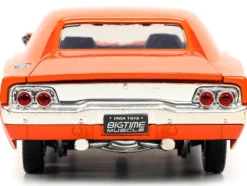 1968 Dodge Charger R/T SRT Orange with White Stripes and Graphics Bigtime Muscle Series 1/24 Diecast Model Car Jada 34197