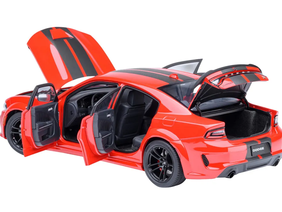 Dodge Charger Scat Pack Widebody Torred with Carbon Stripes 1/18 Model Car by Autoart