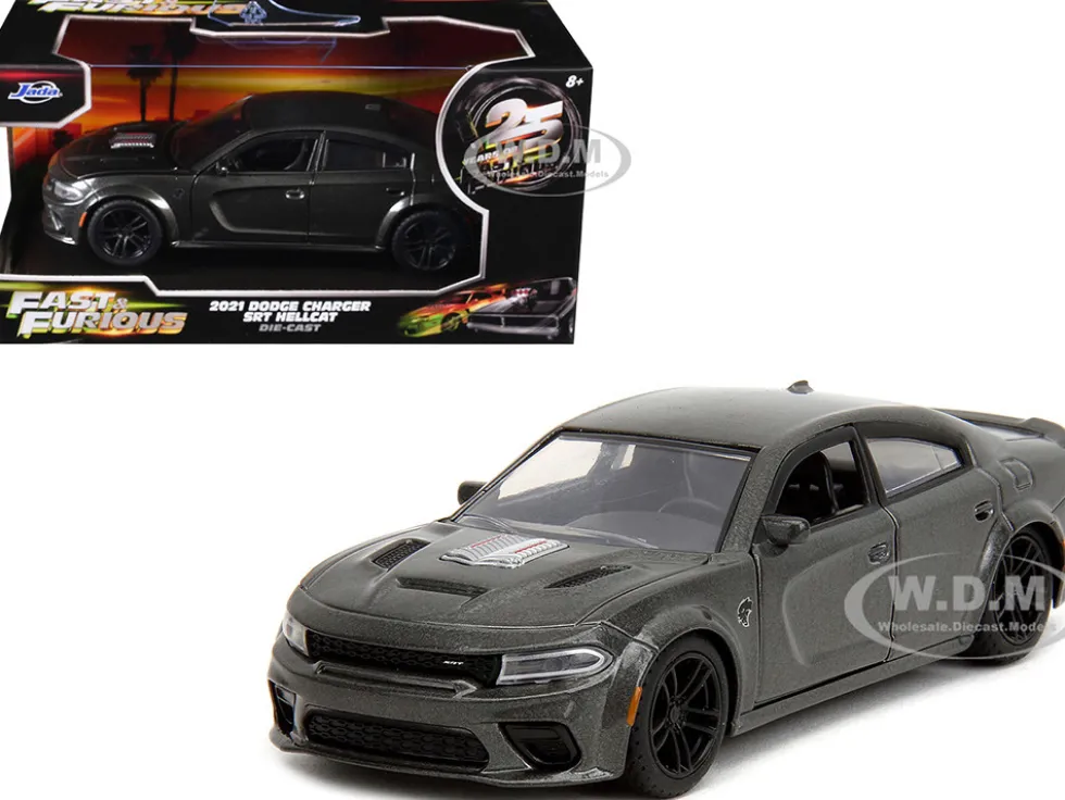 2021 Dodge Charger SRT Hellcat Gray Metallic Fast X 2023 Movie Fast & Furious Series 1/32 Diecast Model Car Jada 34473