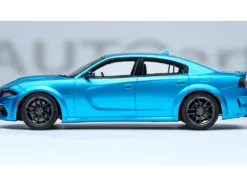 Dodge Charger SRT Hellcat Redeye B5 Blue Metallic with Carbon Stripes 1/18 Model Car by Autoart