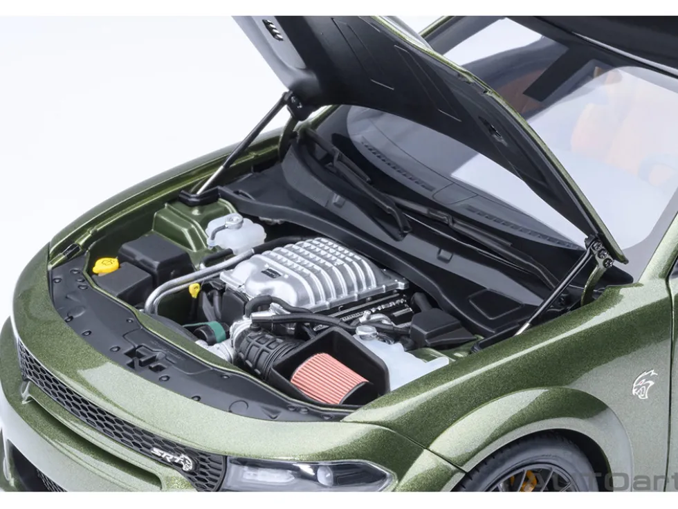 Dodge Charger SRT Hellcat Redeye F8 Green Metallic with Matt Black Top 1/18 Model Car by Autoart