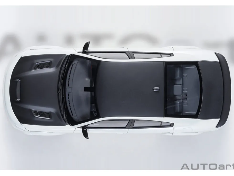 Dodge Charger SRT Hellcat Redeye Knuckle White with Matt Black Hood and Top 1/18 Model Car by Autoart