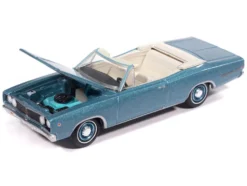 1968 Dodge Coronet 500 Convertible Pale Blue Metallic with White Interior "Vintage Muscle" Series 1/64 Diecast Model Car by Auto World