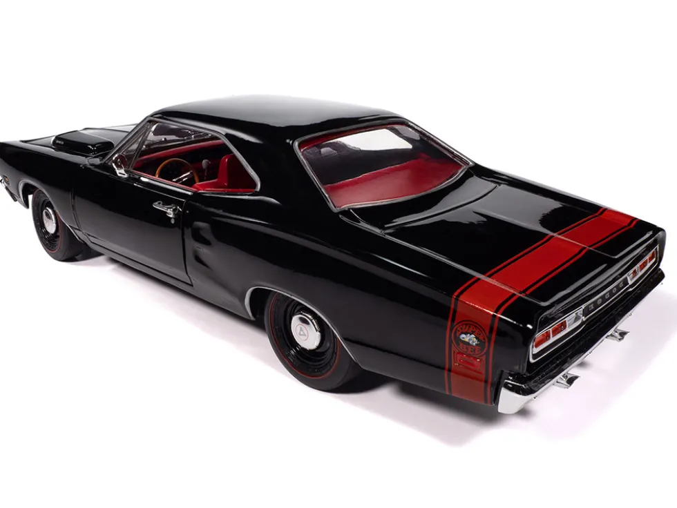 1969 Dodge Coronet Super Bee "Muscle Car & Corvette Nationals" (MCACN) Black with Red Interior "American Muscle" Series 1/18 Diecast Model Car by Auto World