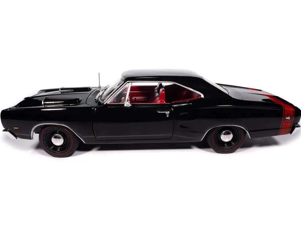 1969 Dodge Coronet Super Bee "Muscle Car & Corvette Nationals" (MCACN) Black with Red Interior "American Muscle" Series 1/18 Diecast Model Car by Auto World