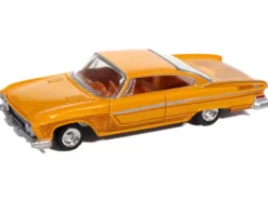 1961 Dodge Dart Phoenix Lowrider Mango Smoothie Metallic with Graphics and Orange Interior "Vintage Muscle" Series 1/64 Diecast Model Car by Auto World