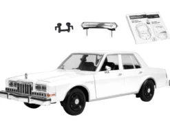 1986 Dodge Diplomat Police Car Unmarked White "Custom Builder's Kit" Series 1/24 Diecast Model Car by Motormax