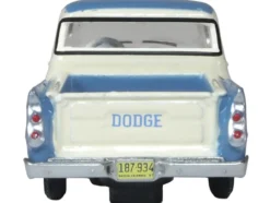 1957 Dodge D100 Sweptside Pickup Truck Ice Blue and Glacier White 1/87 (HO) Scale Diecast Model Car by Oxford Diecast