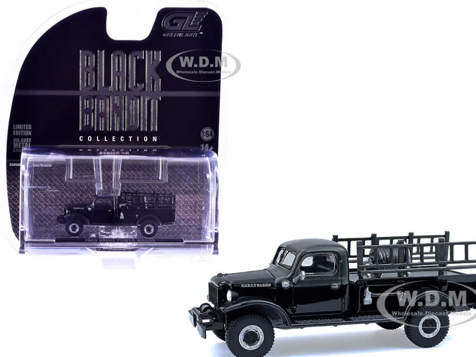 1946 Dodge Power Wagon Fire Truck Black "Black Bandit" Series 30 1/64 Diecast Model Car by Greenlight