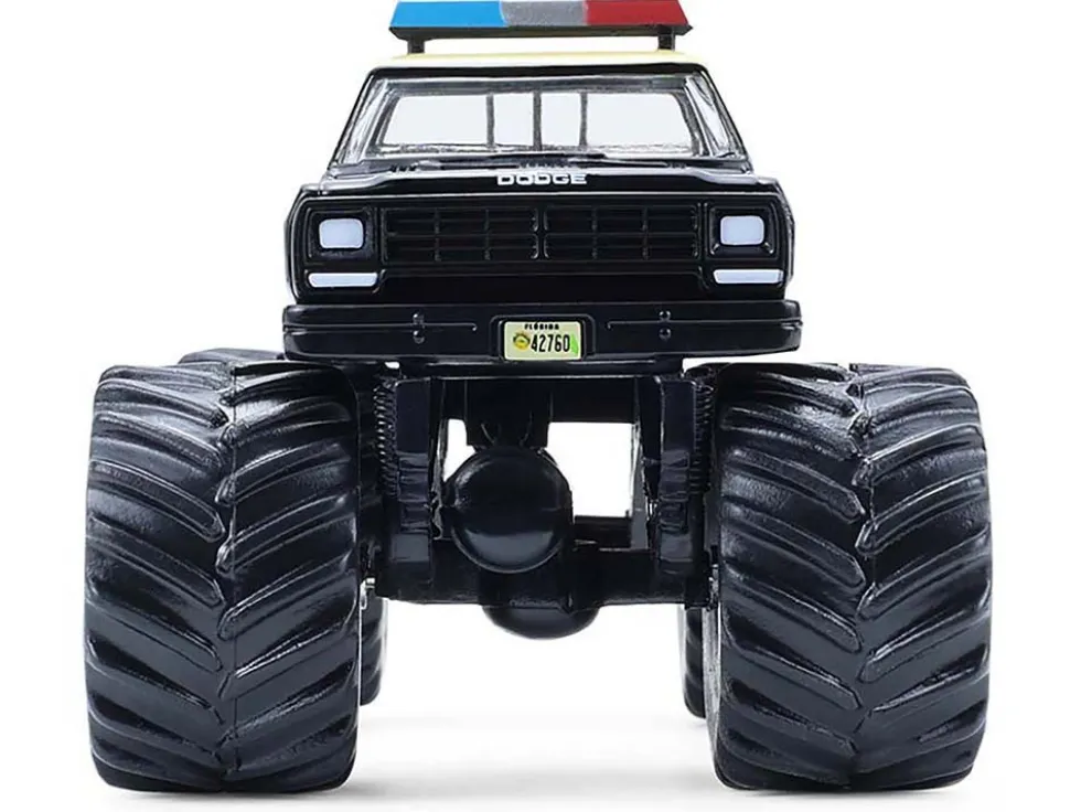 1983 Dodge Ram W350 Monster Truck "Florida Highway Patrol" Black with Cream Top and Stripes "Kings of Crunch - Hot Pursuit" Special Edition 1/64 Diecast Model Car by Greenlight