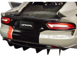 2017 Dodge Viper ACR Billet Silver Metallic Black Red Stripes 1/18 Model Car Autoart 71733