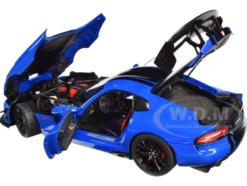 2017 Dodge Viper ACR Competition Blue Black Stripes 1/18 Model Car Autoart 71734
