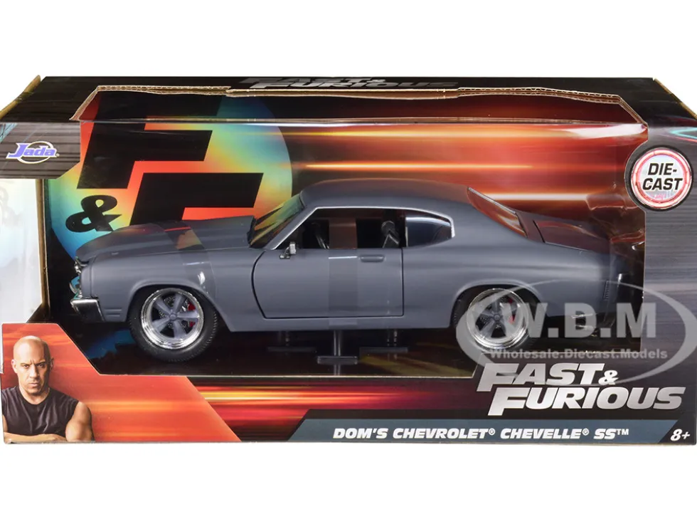 Dom's Chevrolet Chevelle SS Matt Gray "Fast & Furious" Movie 1/24 Diecast Model Car Jada 97835