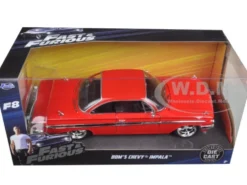 Dom's Chevrolet Impala Red Fast & Furious F8 The Fate of the Furious 2017 Movie 1/24 Diecast Model Car Jada 98426