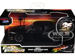 Dom's Dodge Challenger SRT8 Black Fast & Furious Movie 1/32 Diecast Model Car Jada 97384
