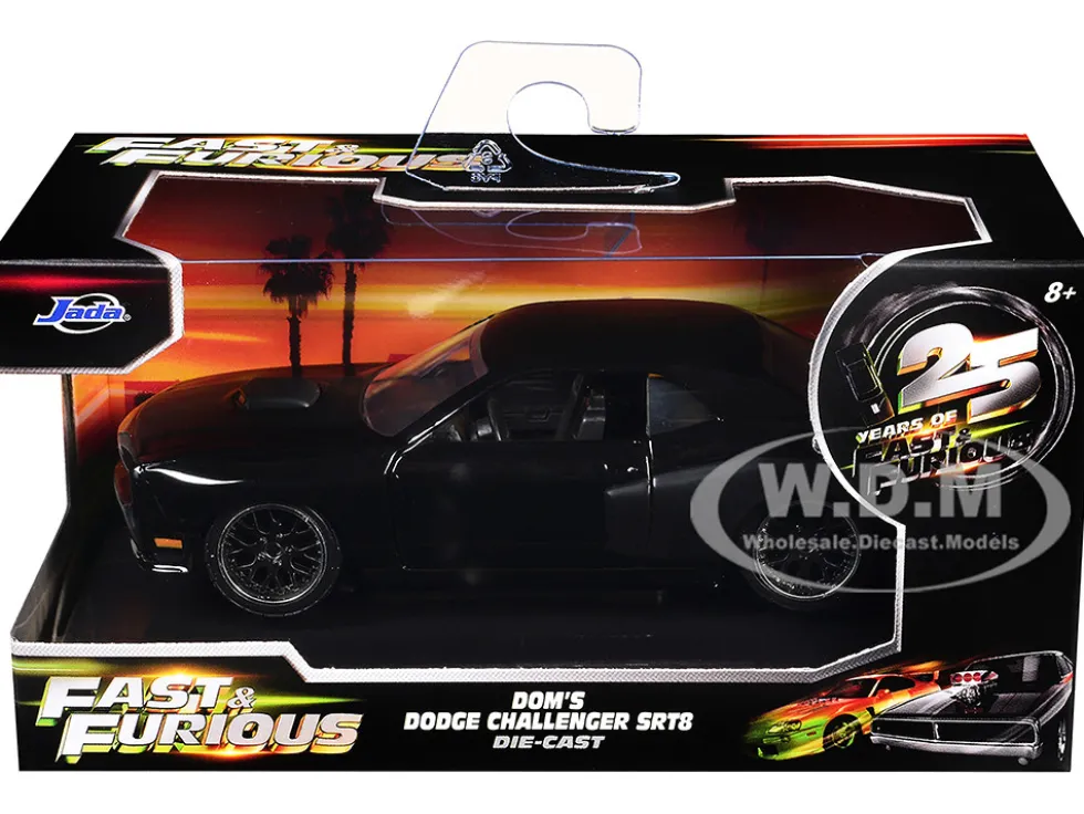 Dom's Dodge Challenger SRT8 Black Fast & Furious Movie 1/32 Diecast Model Car Jada 97384