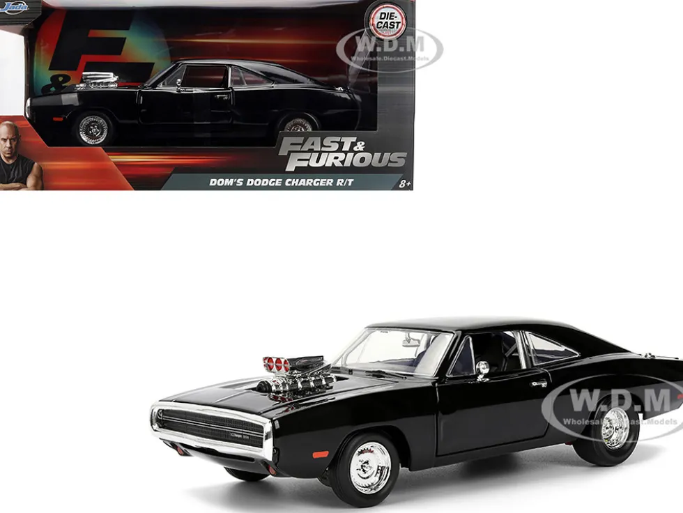 Dom's 1970 Dodge Charger R/T Black "F9" (2021) Movie "Fast & Furious" Series 1/24 Diecast Model Car by Jada
