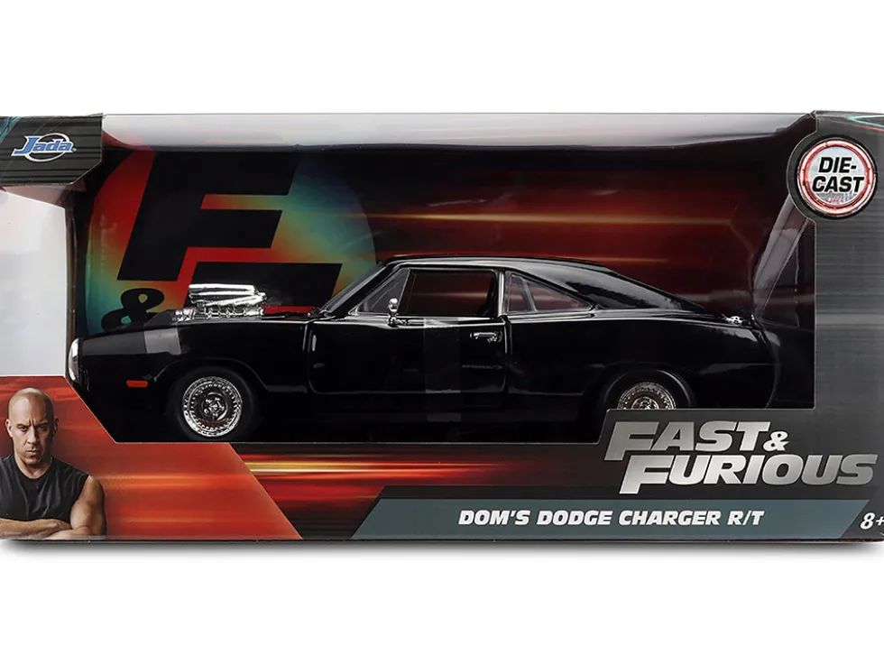 Dom's 1970 Dodge Charger R/T Black "F9" (2021) Movie "Fast & Furious" Series 1/24 Diecast Model Car by Jada