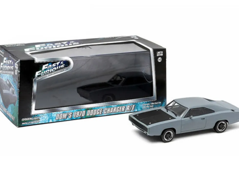 Dom's 1970 Dodge Charger R/T Primered Grey "Fast and Furious" Movie (2009) 1/43 Diecast Car Model Greenlight 86217