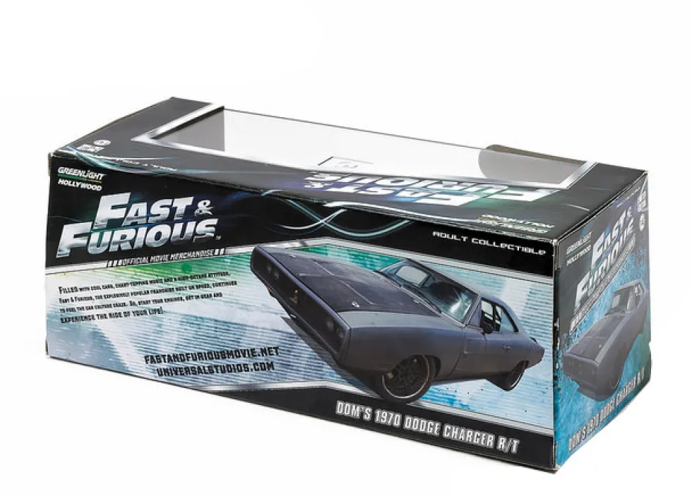 Dom's 1970 Dodge Charger R/T Primered Grey "Fast and Furious" Movie (2009) 1/43 Diecast Car Model Greenlight 86217