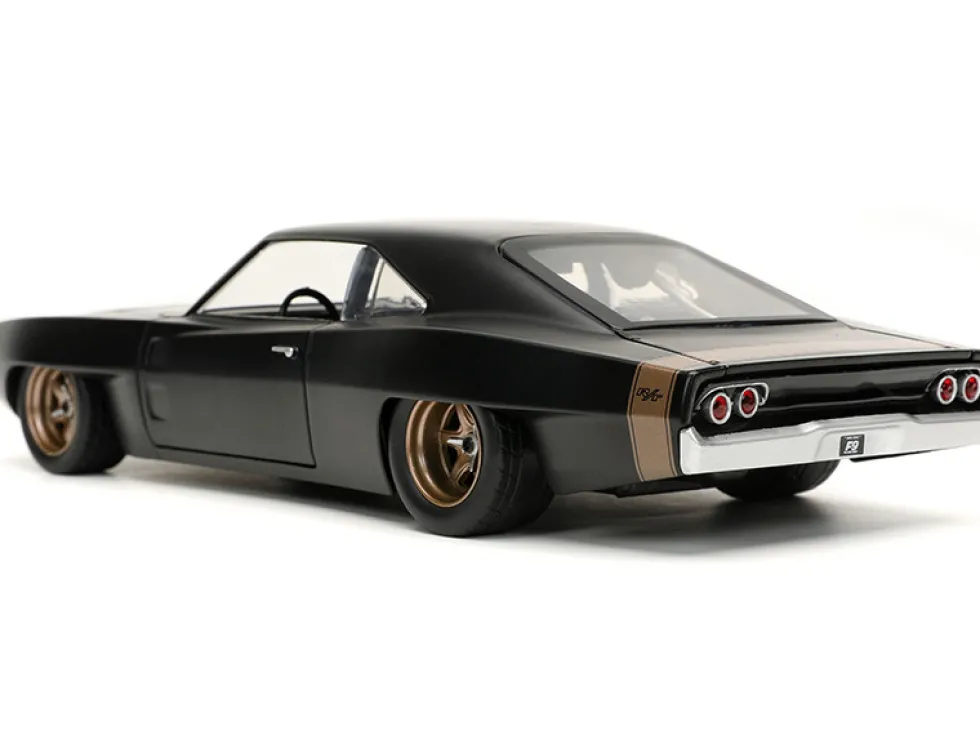 Dom's 1968 Dodge Charger Widebody Matt Black Fast & Furious 9 F9 2021 Movie 1/24 Diecast Model Car Jada 32614