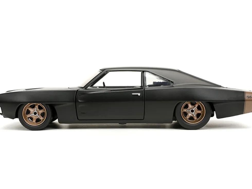 Dom's 1968 Dodge Charger Widebody Matt Black Fast & Furious 9 F9 2021 Movie 1/24 Diecast Model Car Jada 32614