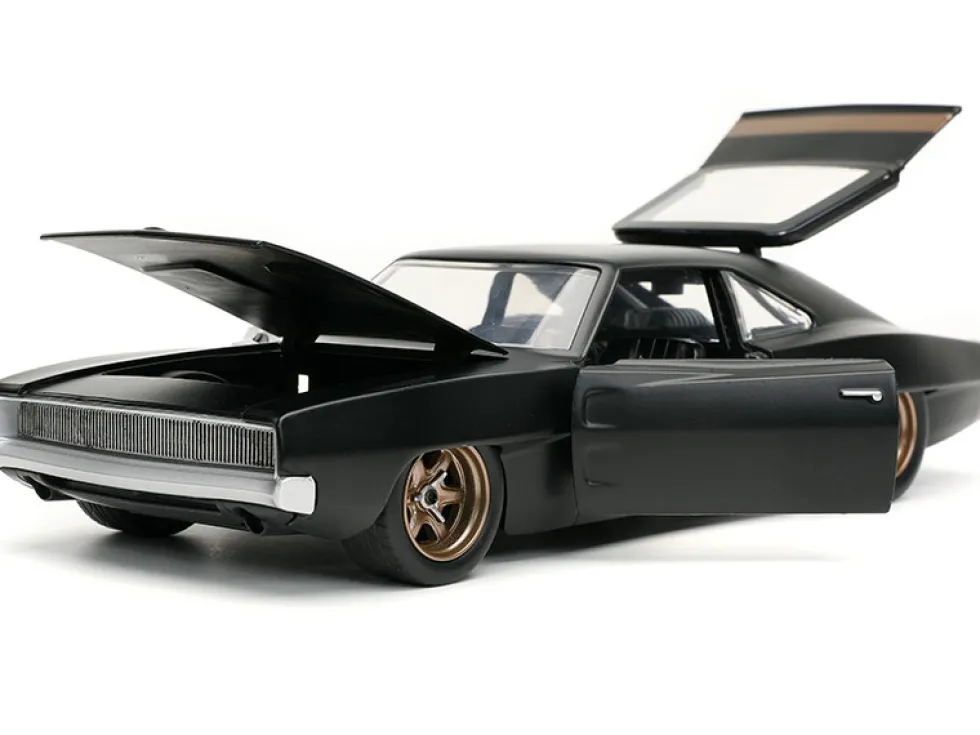 Dom's 1968 Dodge Charger Widebody Matt Black Fast & Furious 9 F9 2021 Movie 1/24 Diecast Model Car Jada 32614