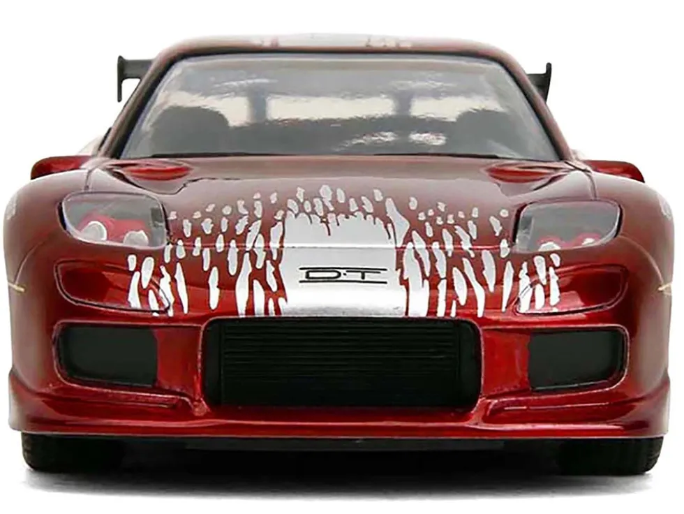 Dom's Mazda RX-7 Candy Red with Graphics "The Fast and the Furious" (2001) Movie "25 Years of Fast & Furious" Series 1/32 Diecast Model Car by Jada