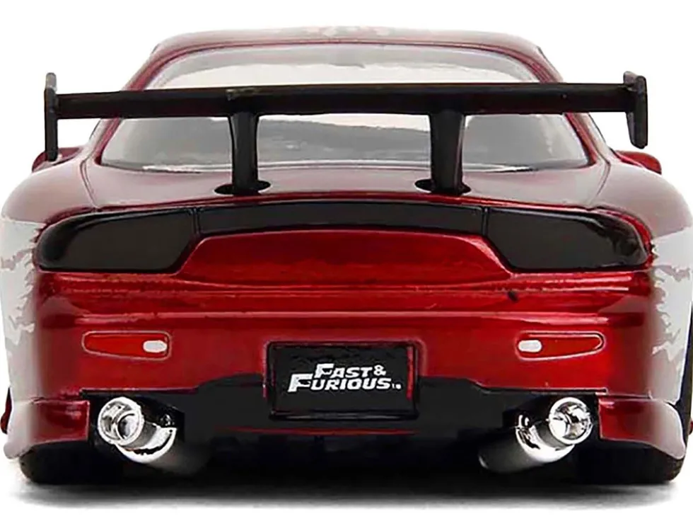 Dom's Mazda RX-7 Candy Red with Graphics "The Fast and the Furious" (2001) Movie "25 Years of Fast & Furious" Series 1/32 Diecast Model Car by Jada