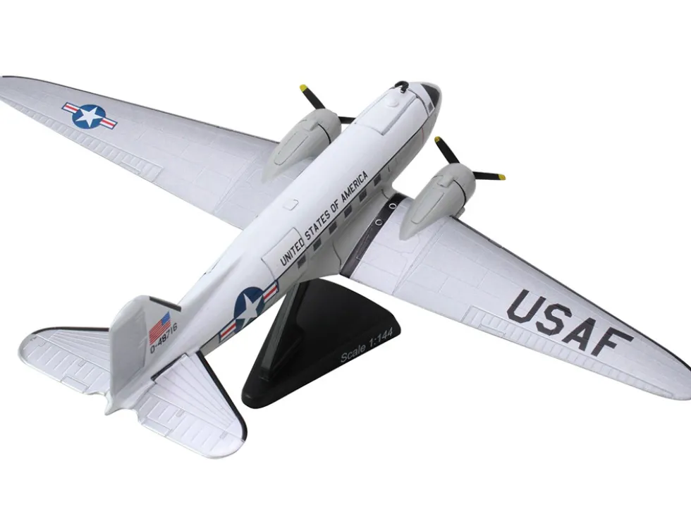 Douglas C-47 Skytrain Transport Aircraft "United States of America" United States Air Force 1/144 Diecast Model Airplane by Postage Stamp