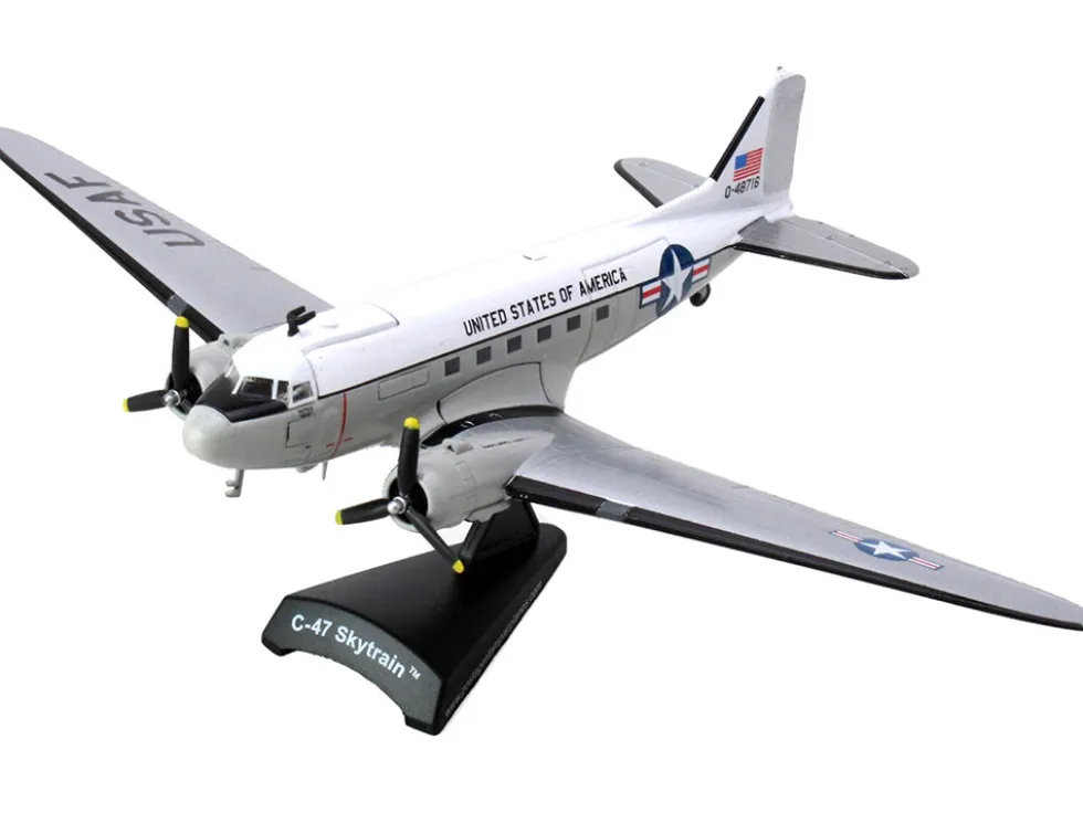 Douglas C-47 Skytrain Transport Aircraft "United States of America" United States Air Force 1/144 Diecast Model Airplane by Postage Stamp