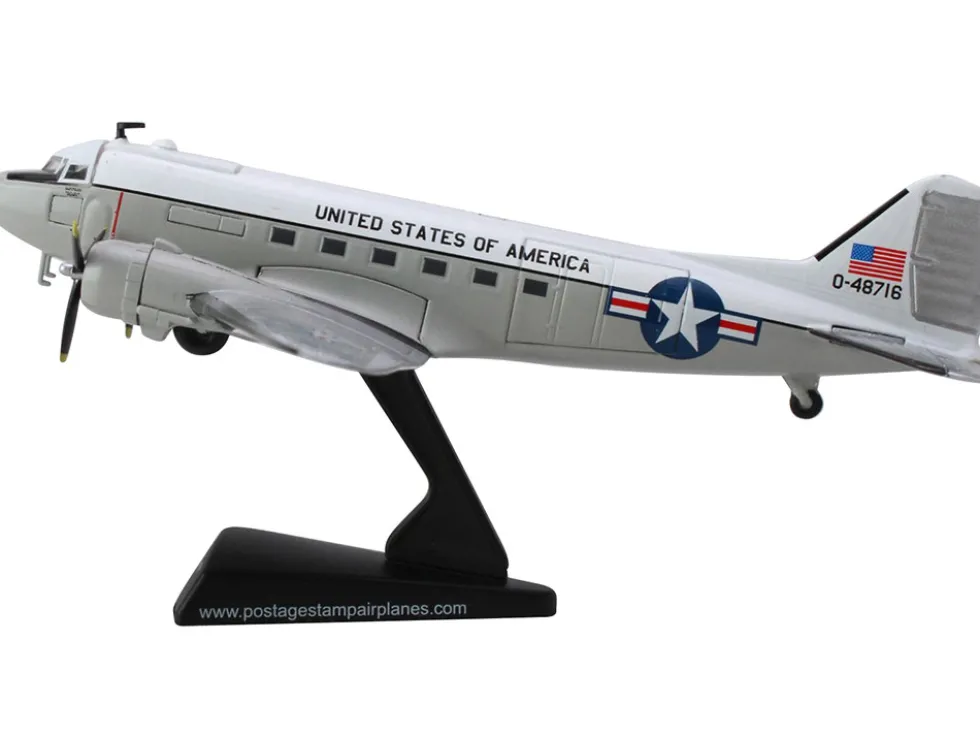 Douglas C-47 Skytrain Transport Aircraft "United States of America" United States Air Force 1/144 Diecast Model Airplane by Postage Stamp