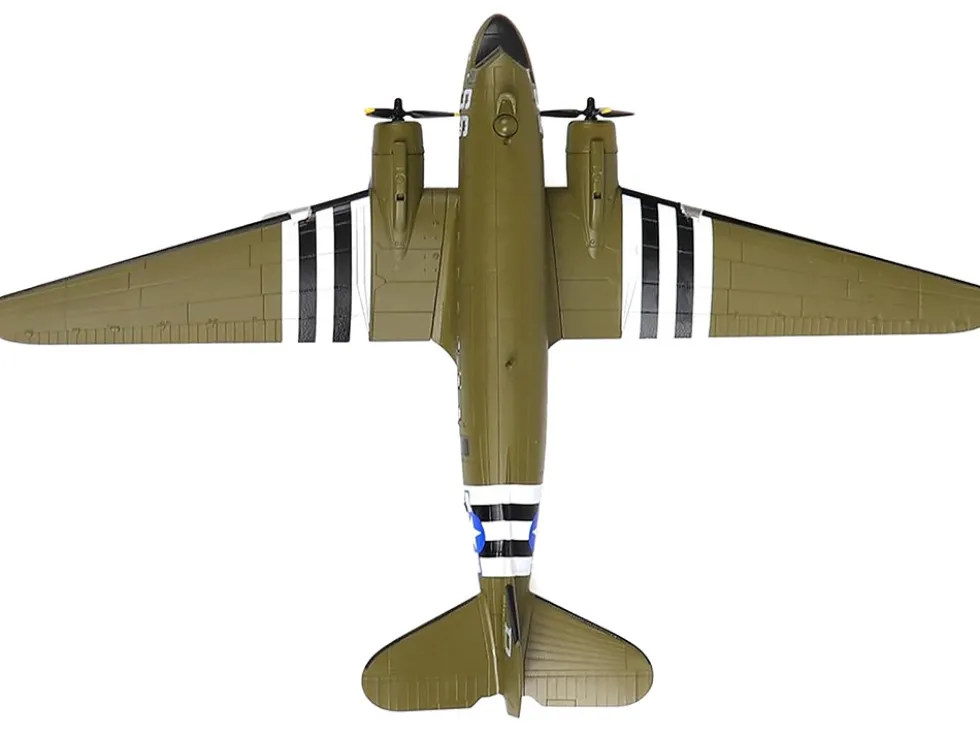 Douglas C-47 Skytrain Transport Aircraft "Night Fright, 79th Troop Carrier Squadron, 436th Troop Carrier Group, D-Day" (1944) United States Army Air Forces 1/100 Diecast Model