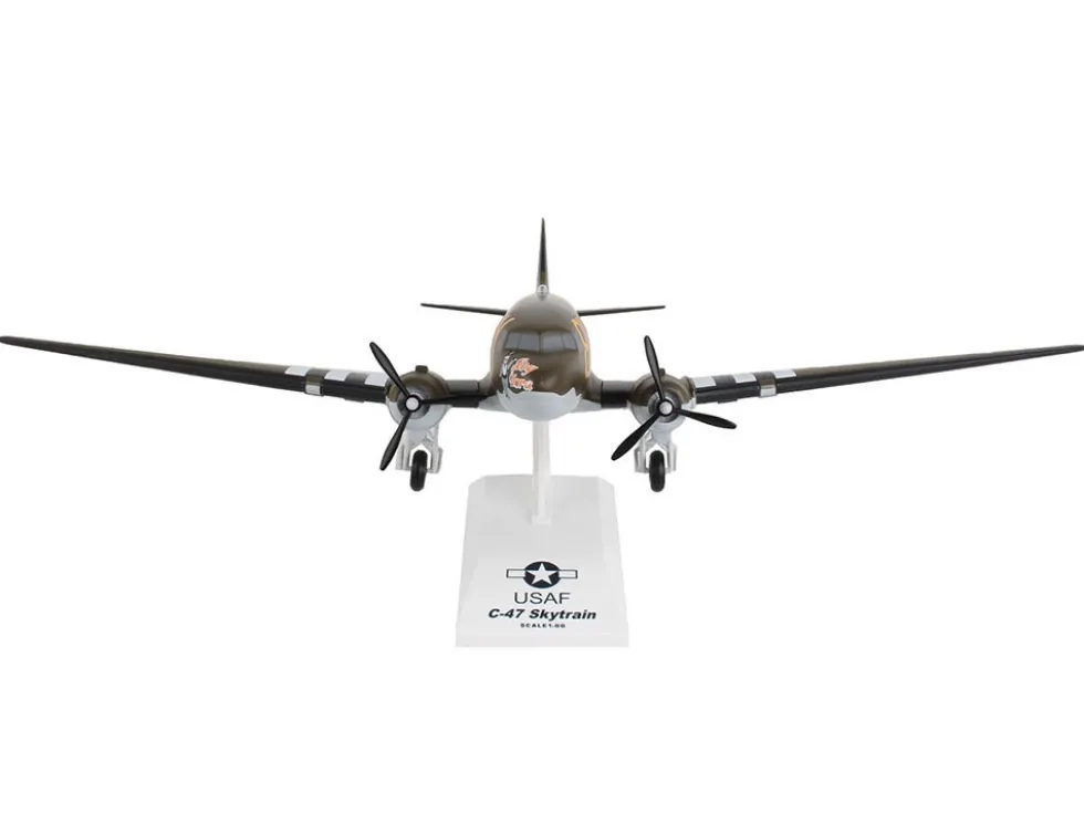 Douglas C-47 Skytrain Transport Aircraft "Stoy Hora, United States Army Air Forces" (292717) Olive Drab (Snap-Fit) 1/80 Plastic Model by Skymarks