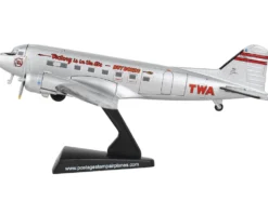 Douglas DC 3 Passenger Aircraft Trans World Airlines Victory is in the Air 1/144 Diecast Model Airplane Postage Stamp PS5559-4