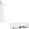 28' Dry Van Double Pup Trailers White Set of 2 pieces 1/87 (HO) Plastic Model Car by HO Logistics