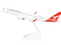 Embraer E190 Commercial Aircraft "QantasLink" (VH-UZD) White with Red Tail (Snap-Fit) 1/100 Plastic Model by Skymarks